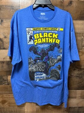 Marvel Black Panther T Shirt Mens XXL Blue Comic Book Cover Graphic Tee